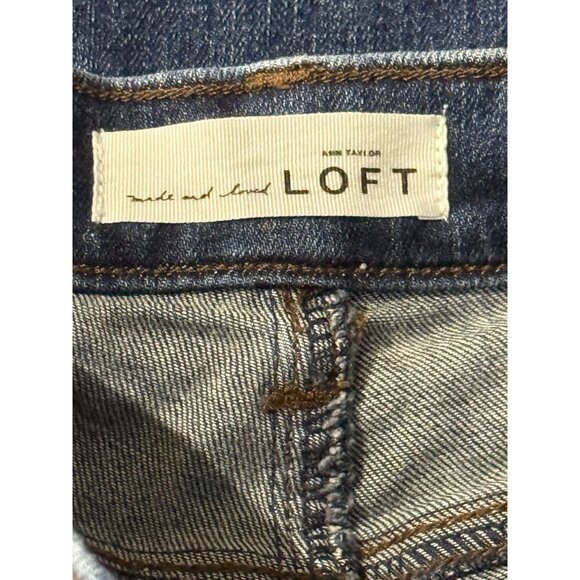 LOFT Modern Straight Mid Rise Stretch Dark Wash Jeans | Size 2 / 26 - Picture 3 of 10